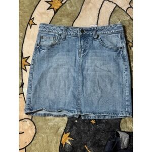 NOBO Denim Mini Skirt Butterfly Embroidery Jean Skirt Womens Juniors